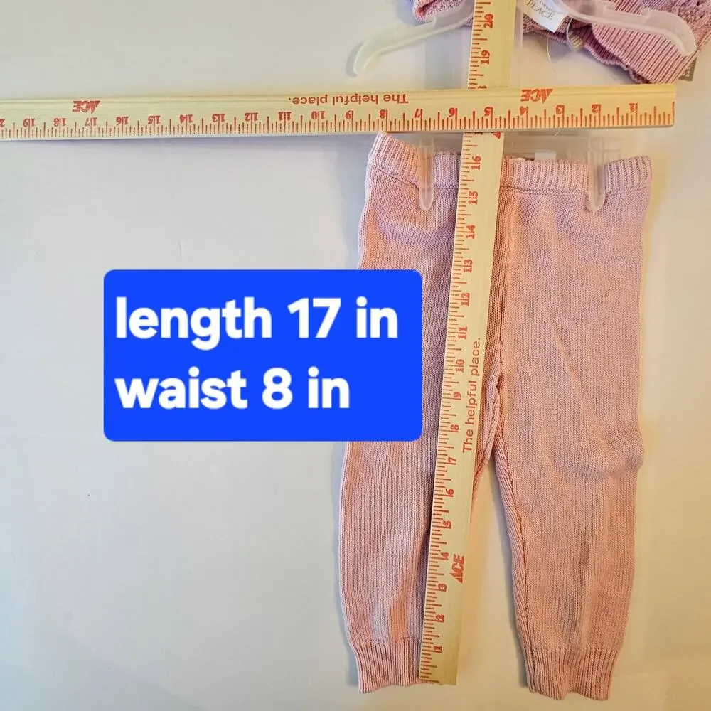 The Children's Place Baby Girl 12-18M Sweater Pants Set Floral NWT Pink